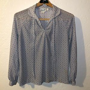 Devonette 1970’s Vintage Gray Blouse